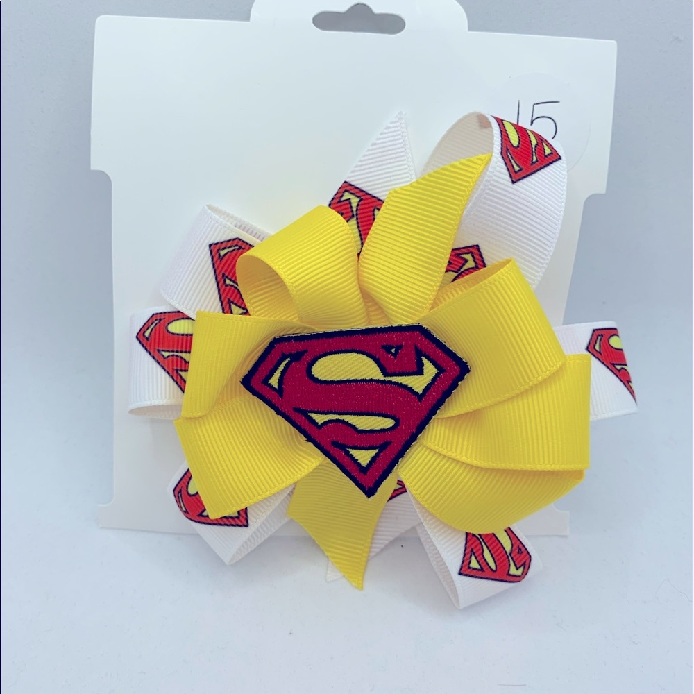 Child’s handmade Superman hairbow